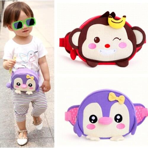 Child Kid Girls Boys Lovely Cartoon Monkey Penguin Waist Bags Handbag Messenger Shoulder Belt Bag Dib Candy Handbags