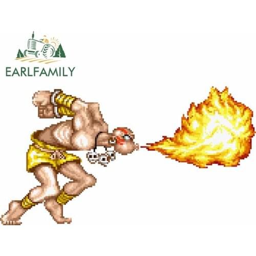 EARLFAMILY 13cm x 7.3cm for Arcade Fighter Old Man Cartoon Car Stickers Personality Laptop Decal Personality Windshield Graphics