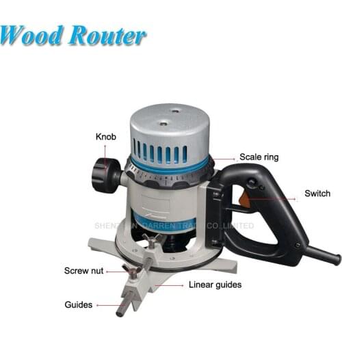 Wood Router Electric Carving Tool 12.7mm Wood Trimmer 0.5 inch Flat Edge Trimmer Wood Engraving Machine M1R-FF03-12
