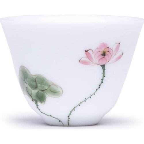 Chinese Style Ceramic Tea Cup Chinese Kung Fu Tea Set Porcelain Teacup Small Tea Bowl Pottery for Tea Ceremony Chinese Gift 1pc