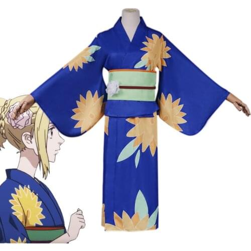 Anime Tokyo Revengers Cosplay Hinata Tachibana Emma Costume Kimono Uniform Halloween Party Kimonos Suit