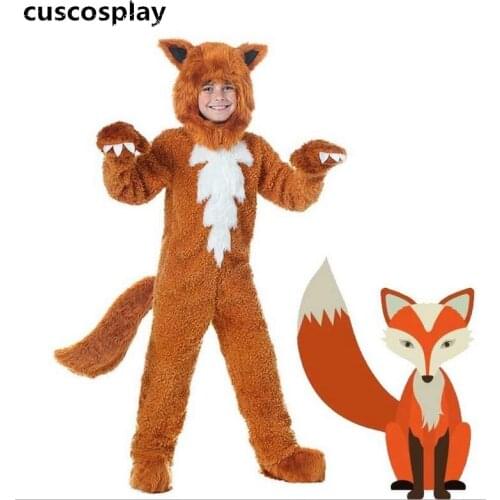 Fox Costume Cute Animal Onesies Fancy Dress For Adult and Kids Halloween Performance Cartoon Costume