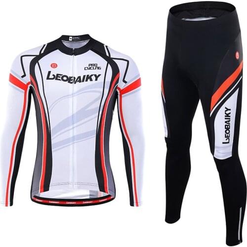 LEOBAIKY Brand Pro Team 2020 Men Cycling Jersey Set Long Sleeves MTB Bike Clothes Bicycle Clothing Autumn Thin Cycle Sportswear