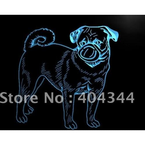 LK248- Pug Pugs Dog Pet Lure LED Neon Light Sign home decor crafts