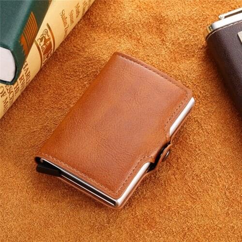2021 Coin PU Leather Card Holder Safety Multifunctional Card Case Short Card Wallet for Men and Women RFID Blocking Money Bag
