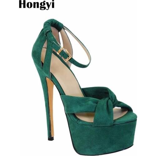 Hongyi Fashion Women Sandals Summer Shoes Open Toe Thin High Heel Mujer Soft PU Women Platform Sandals High-Heeled Shoes Woma