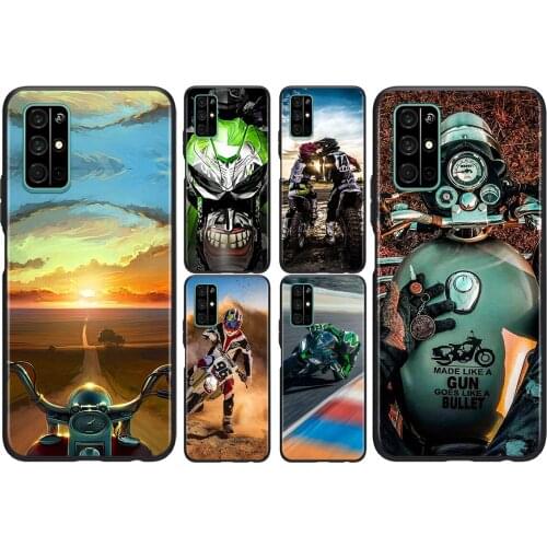 Retro Moto Cross Motorcycle For Huawei Honor 50 SE V30 View 20 V20 30i 30S 30 20S 20E 20i 20 Lite Pro Plus Soft Phone Case