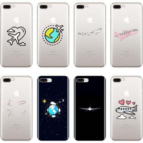 Soft Silicone Phone Case For iPhone 6 S 6S 7 8 X XR XS Max Airplane Star Travel Back Cover For Apple iPhone 8 7 6S 6 S Plus