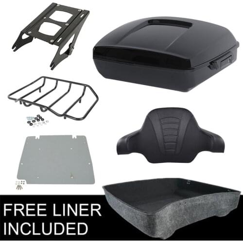 Motorcycle Chopped Pack Trunk Backrest Rack Plate For Harley Tour Pak Touring Road King Electra Glide 2014-2021