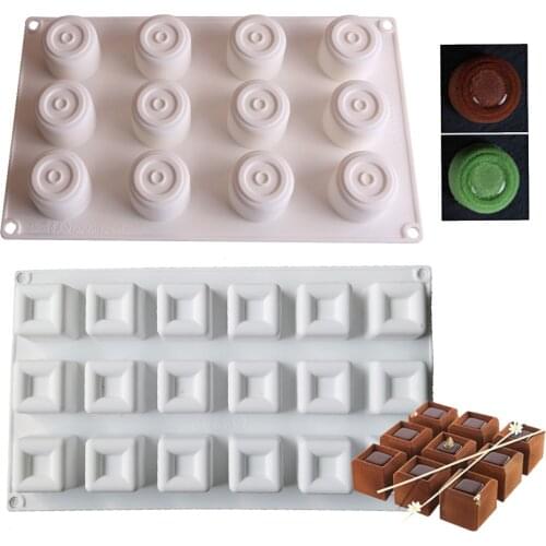 New Design 2 Style 15 Cavity Cake Molds Silicone Mousse Jelly Pudding Ice Cream Moulds CupCake Chocolate Baking Decorating Tools