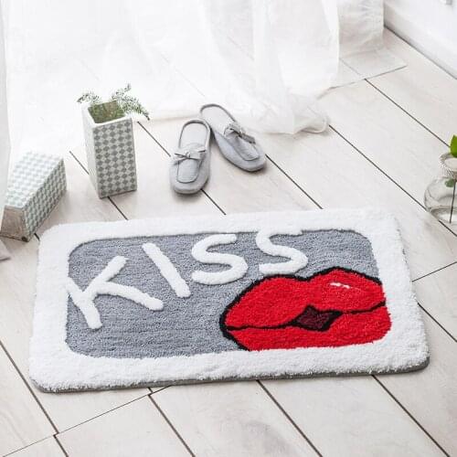 PAYSOTA Bathroom Carpet Sweet Kiss Mat Door Toilet Bedroom Absorbent Non-slip Rug Can Be Washable