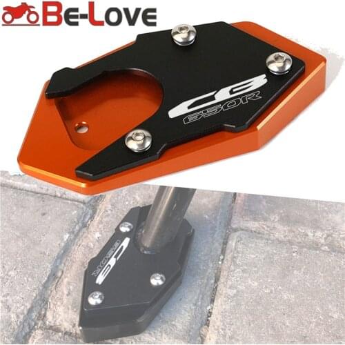 Motorcycle CNC Kickstand Foot Side Stand Extension Pad Support Plate For Honda CB 650R CBR 650R CB650R CBR650R 2018-2020