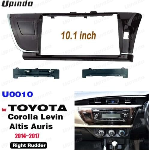 2 Din 10.1 Inchs Car Radio Fascia Panel Frame for Toyota Corolla Levin Altis Auris Righ Rudder 2014-2016 Trim Installation Kit