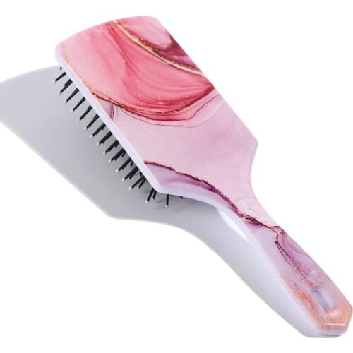 Marble Hair Comb Hairbrush Salon Hairdressing Straight Curly Hair Comb Massage Paddle Brush Girl Detangling Hair Brush