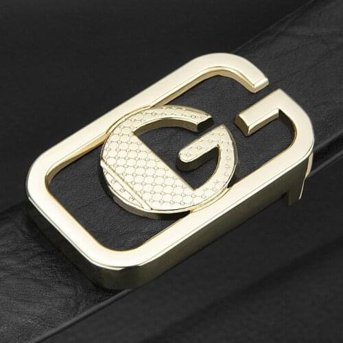 High quality Men designer fashion g belt genuine leather waistband classic black luxury Strap gentleman casual cowhide sash belt