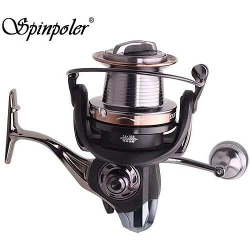 Spinpoler Spinning Fishing Reels for Saltwater 9000/10000/12000 4.0:1 Gear Ratio Trolling Boat Surf Spinning Fishing Reel Tackle