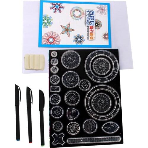 Spiral Spirograph drawing toys kids art spiraling Design Set interlocking gears wheels Painting Learning Educational toys