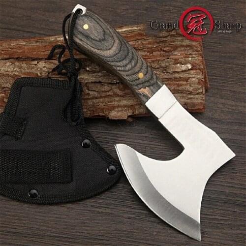 Survival Hunting Tomahawk Axes Hatchet Camping Hand Fire Stainless Steel Axe Boning Knife for Chopping