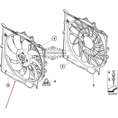 Water tank fan Air conditioning fan Cooling fan Water tank cooling electronic fan X3b mw3.0 2.5 2006 Blower fan Electronic fan