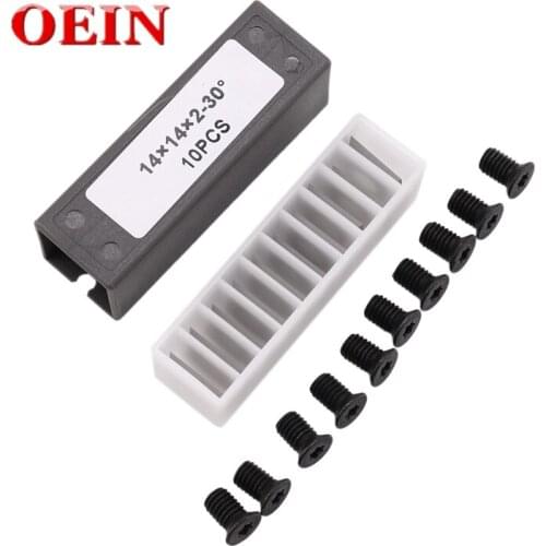 10Pcs 14Mm Carbide Inserts Cutters Knives Replacement Square Straight 14Mm x 14 x 2Mm with Screws for Grizzly T21348 and Woodwor