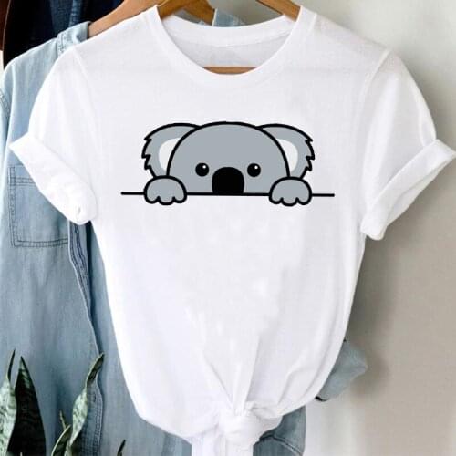 WVIOCE Summer Women 90s Cartoon Funny Cute Animal Valentine Fashion Clothes Stylish Tshirt Top O Neck Female T Shirt 29505