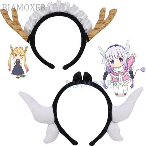 1 piece 14cm Miss Kobayashis Dragon Maid Kanna Kamui Toru Tohru Cosplay Headdress Headwears Hair Bands Dragon Horns Accessories