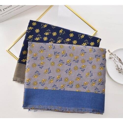 2020 Women Floral Printed Pattern Cotton Printed Scarf 2Colors 10pcs/lot