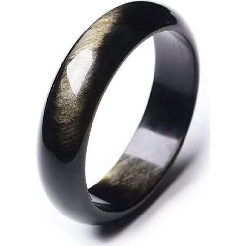 Natural Gold Obsidian Bangle Jewelry For Women Man Gift Crystal 15mm Beads Stone 54mm 55mm 56mm 57mm 58mm 59mm 60mm 61mm AAAAA