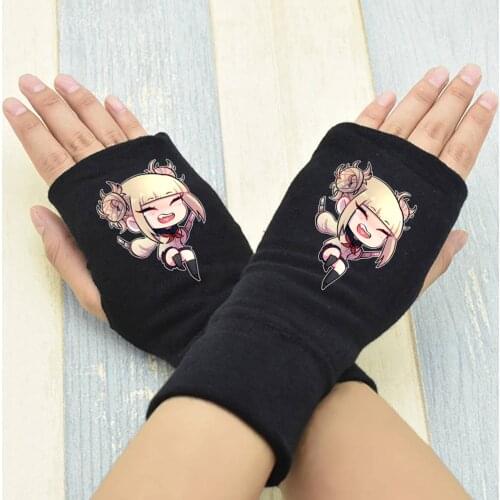 1 Pair Anime My Hero Academia Finger Cotton Knitting Wrist Gloves Mitten Lovers Anime Accessories Cosplay Figure Toy