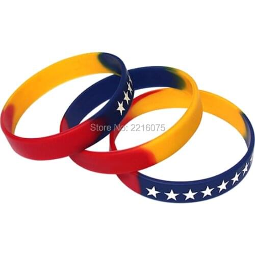 300pcs Flag World Cup Stars Venezuela wristband silicone bracelets free shipping by DHL express