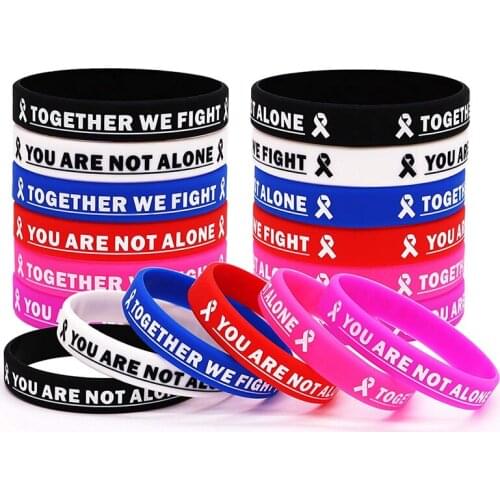 300pcs Motivational You Are Not Alone Silicone Bracelets Rubber Wristbands Free Shipping by DHL