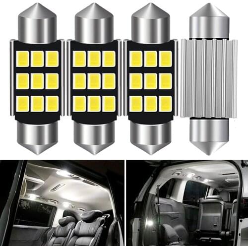 4pcs C5W LED C10W Led Canbus bulbs 6000K 2835SMD Festoon 36mm 39mm 31MM led Dome Reading Light Interior light Bulbs 12V White