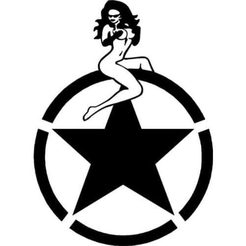 9.9*13.5CM Sexy Enchanting Star Girl Fashion Cool Design Black/Silver Zero Defect Vinyl Car Sticker Decal C20-0665