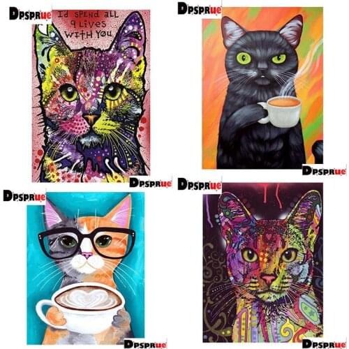 Dpsprue Diamond Embroidery Sale Animal Cat Rhinestones Pictures Diamond Painting Full Square Lake Scenery Mosaic Cross Stitch K3