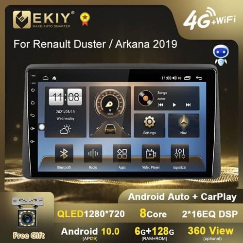 EKIY QLED DSP Android 10 Autoradio For Renault Duster Arkana 2019 Stereo Multimedia Video Player Navigation GPS BT No 2din DVD