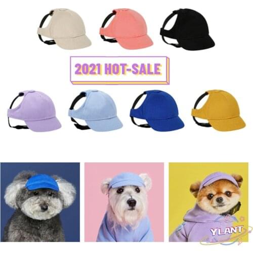 SWT Dog Baseball Cap With Ear Holes For Small Dog Sunscreen Accessories Hiking Sports Pet Dog Hats Cat Summer Canvas Cap Outdoor