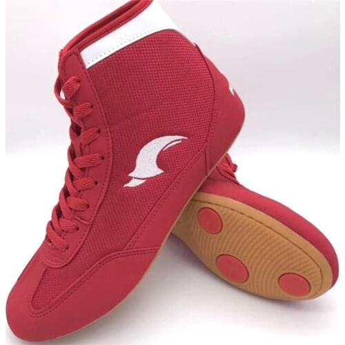 Adult Children Fighting Sanda Shoes Boxing Shoes Womens Judo Shoes Comprehensive Training Shoes High Top Shoes Large Size 35-46
