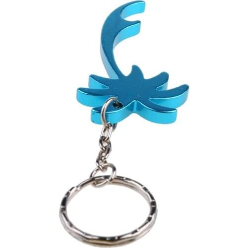 Aluminum Beer Bottle Opener Keychain Palm Tree Mini Bottle Openers Keys Collector Pocket Keyring Funny Gift