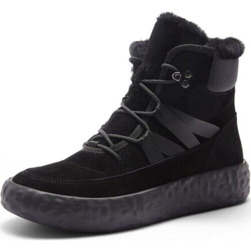 Brand Snow Boots Men Winter Warm Waterproof Cotton Shoes High Quality Lace Up Platform High-Top Boots Fashion Flat Ankle Boots