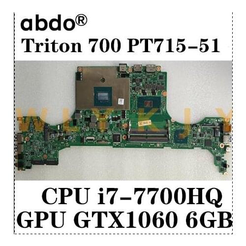 For ACER PT715-51 Triton 700,Predator Triton 700 motherboard mainboard DA0ZGLMBED0 NBQ2K110027 i7-7700HQ GTX1060 6G