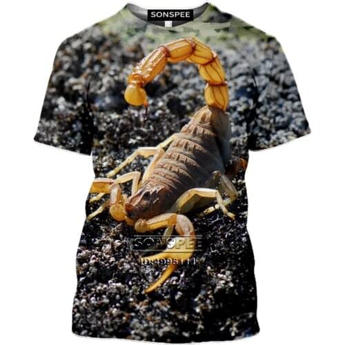 New Animals Desert Scorpion T shirt Men 3D Print T-Shirts Women Tshirt Casual Short sleeve Oversized Clothes Hip Hop Tee shirts