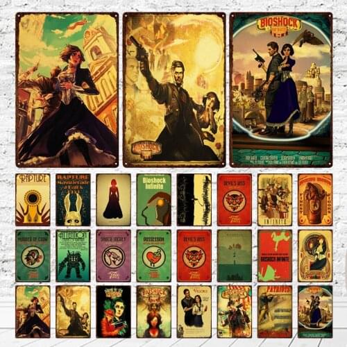 Shooting game BioShock infinite high quality Retro Poster Vintage poster Wall Decor For Home Bar Cafe for kid room