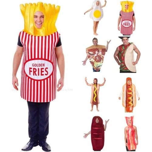 Halloween Family Look Carnival Bread Hot Dog French Fries Print Sleeveless Tops Stage Party Vest Cartoon Fancy Cosplay Costume