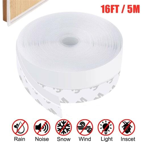 5M child safety door stop self-adhesive door sealing strip rain strip silicone sound insulation window sealing strip windproof d