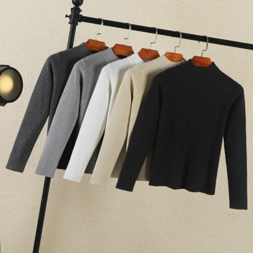 2021 korean style long sleeve top sweaters for women fashion tops clothing sweaters brown black white pullovers knitted blouses