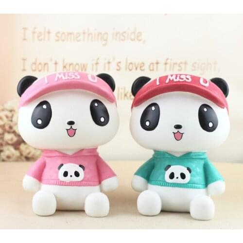 Cartoon Animal Panda Savings Bank Figurine Home DecorCreative Cute Children Birthday Gift Piggy Bank Home Decorations Ornaments