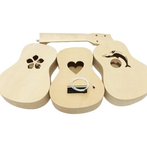 21 inch DIY Ukulele Kit For Children Basswood Concert Hawaii Guitar for Handwork Painting Parents-child Campaign DIY02