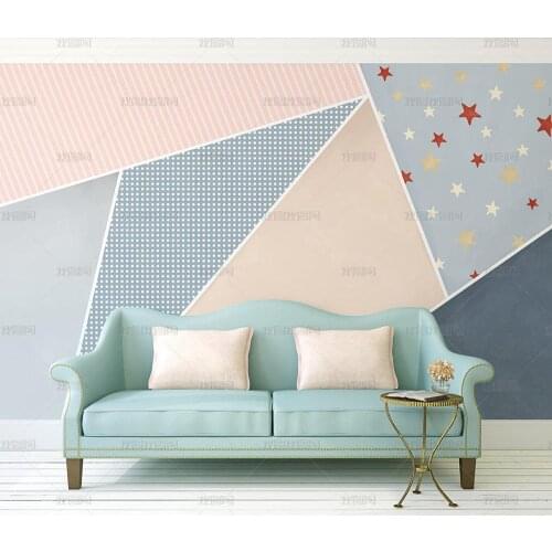 Bacal Custom wallpaper 3d mural Cartoon minimalist abstract geometric line square Stars TV wall papers home decor mural
