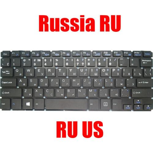 Laptop US RU Keyboard For Irbis NB116 ZX-245B-US YXK2255S G170425 English Russia black without Frame New
