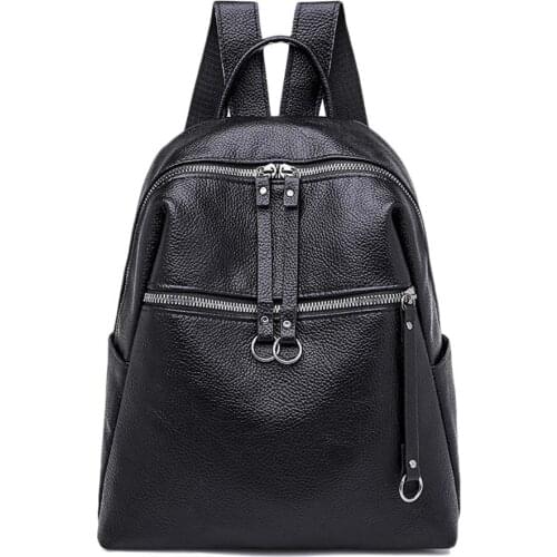 2019 New Womans bags Fashion Women Backpack Waterproof PU Leather Zipper Laptop Backpack For School Girls Shoulder Bag